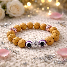 Load image into Gallery viewer, Crystal/ lava /evil eye Stretch Beads Bracelet Unisex
